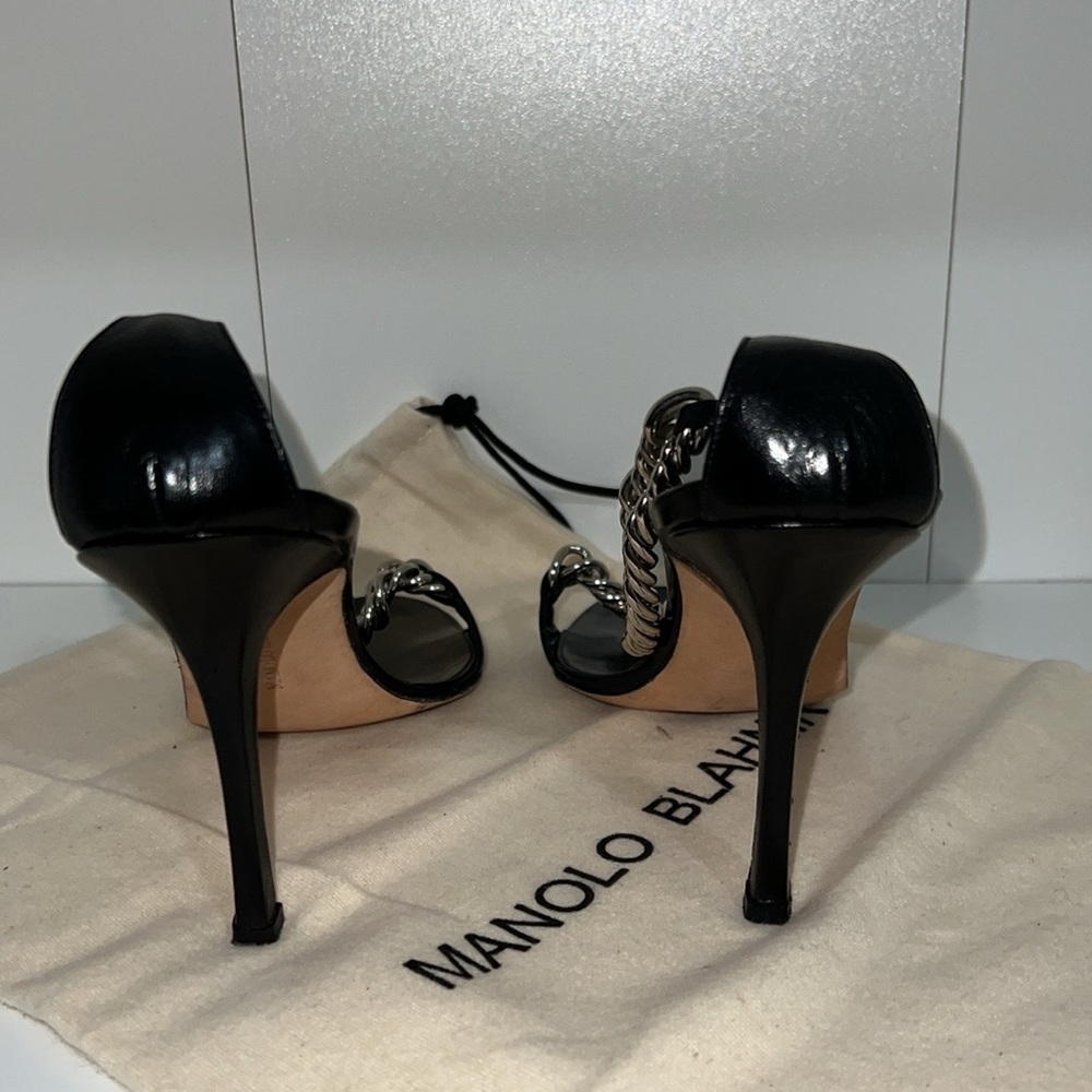 MANOLO BLAHNIK CHAIN STRAP HEELS - Picture 5 of 9